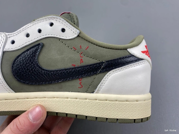 1st Kicks Shoes 1 OLIVE SCOTT OG MEDIUM JORDAN TRAVIS DM7866-200 X LOW AIR 0818